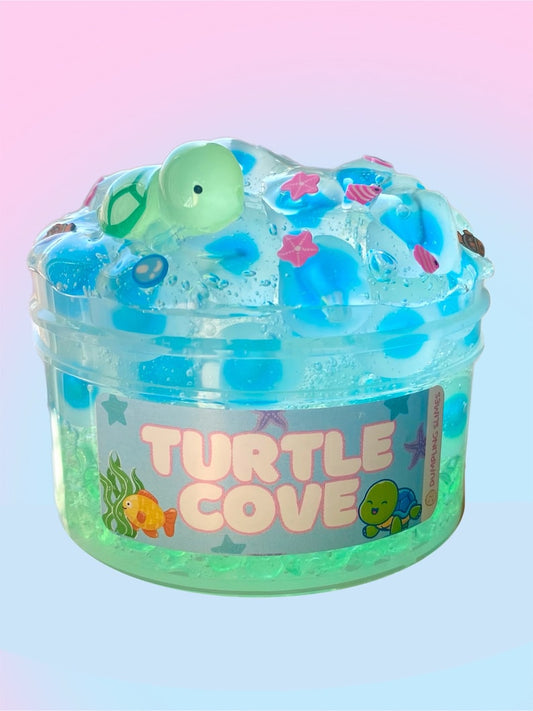 Turtle cove frogspawn Slime, Frog spawn Slime, fishbowl beads slime, turtle charm, clear slime,Birthday gift, Stress Relief toy