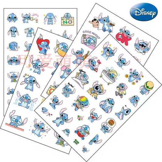 Stitch Disney Anime Figure Waterproof Tattoo Sticker Cartoon Doll Decoration Stitch Sticker Model Kids Toys Girls Birthday Gift